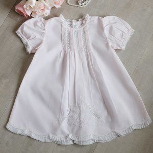 Vintage Pink Detailed Lace Slip Dress Feltman Brothers Heirloom Special Occasion